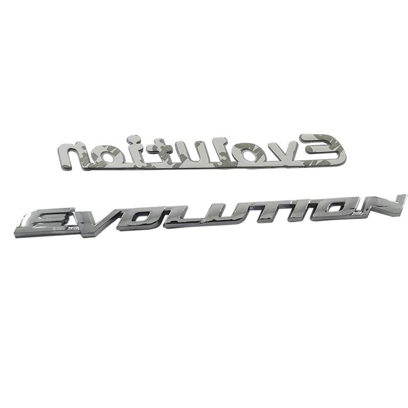 1 x ABS Evolution Letter Auto Car Side Rear Emblem Badge Sticker Decal Replacement For Mitsubishi EVOLUTION