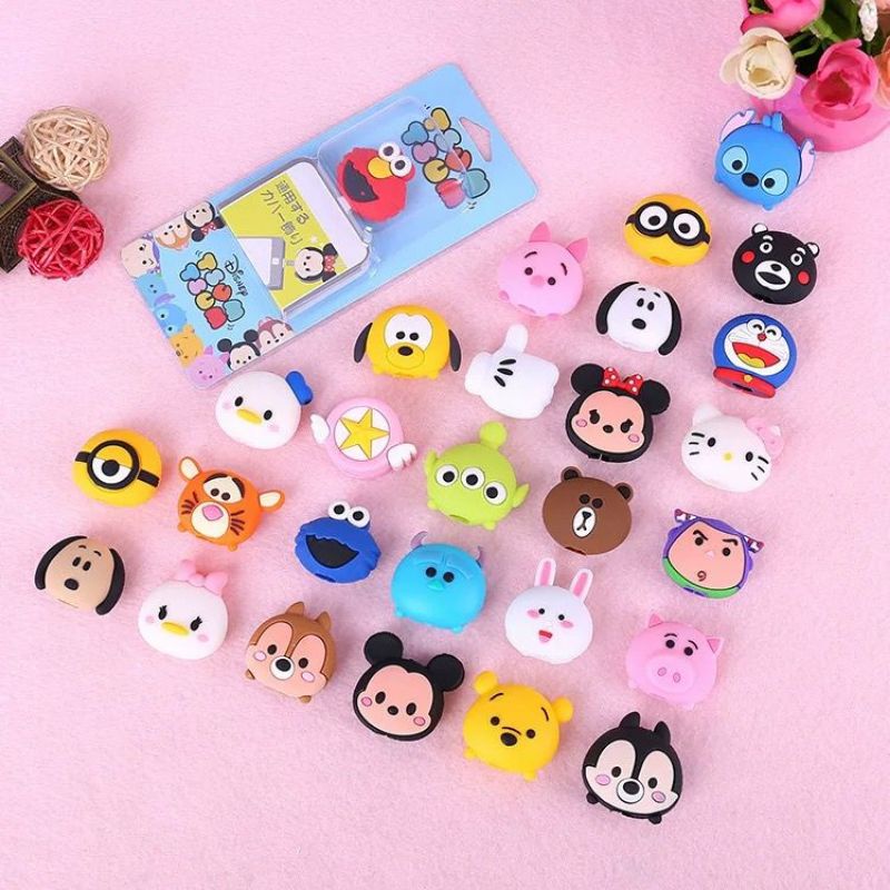 Cable bite tsum tsum/pelindung kabel hp anak/pelindung ujung kabel