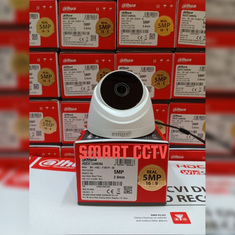 PAKET CCTV DAHUA 5MP 4 CHANNEL 2 CAMERA LENGKAP GARANSI RESMI