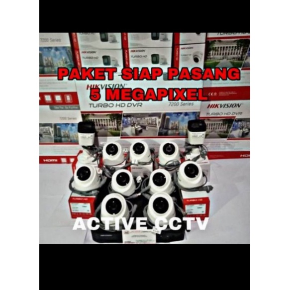 PAKET 5MP CAMERA CCTV HIKVISION 11 KAMERA 5MP 16CH TANPA KABEL