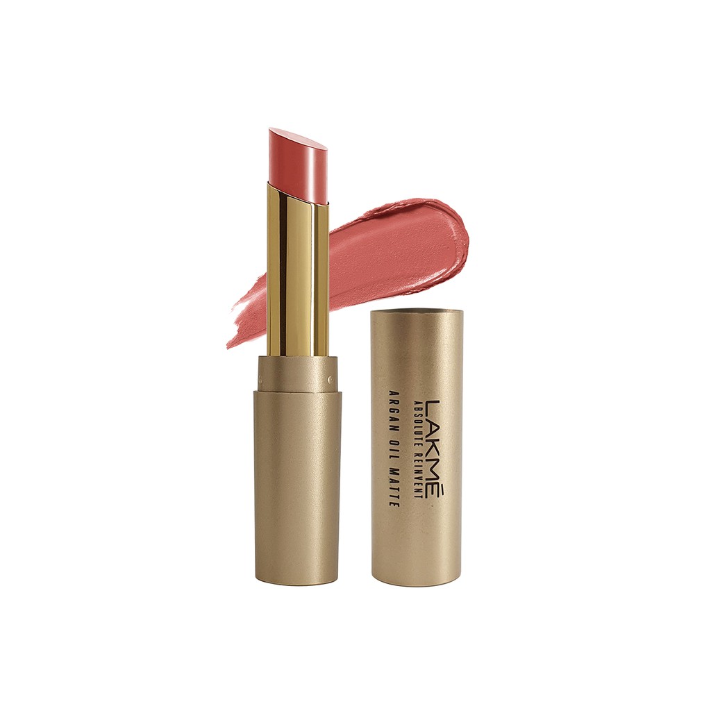 Lakme Absolute Lipstik Argan Oil Matte Peach Beach
