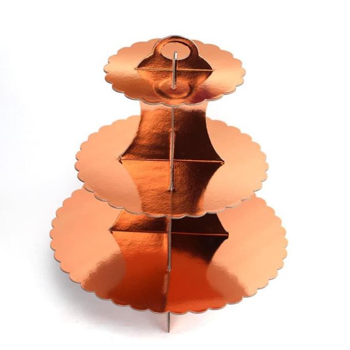 ] 3 Tier Cupcake Stand Rose Gold