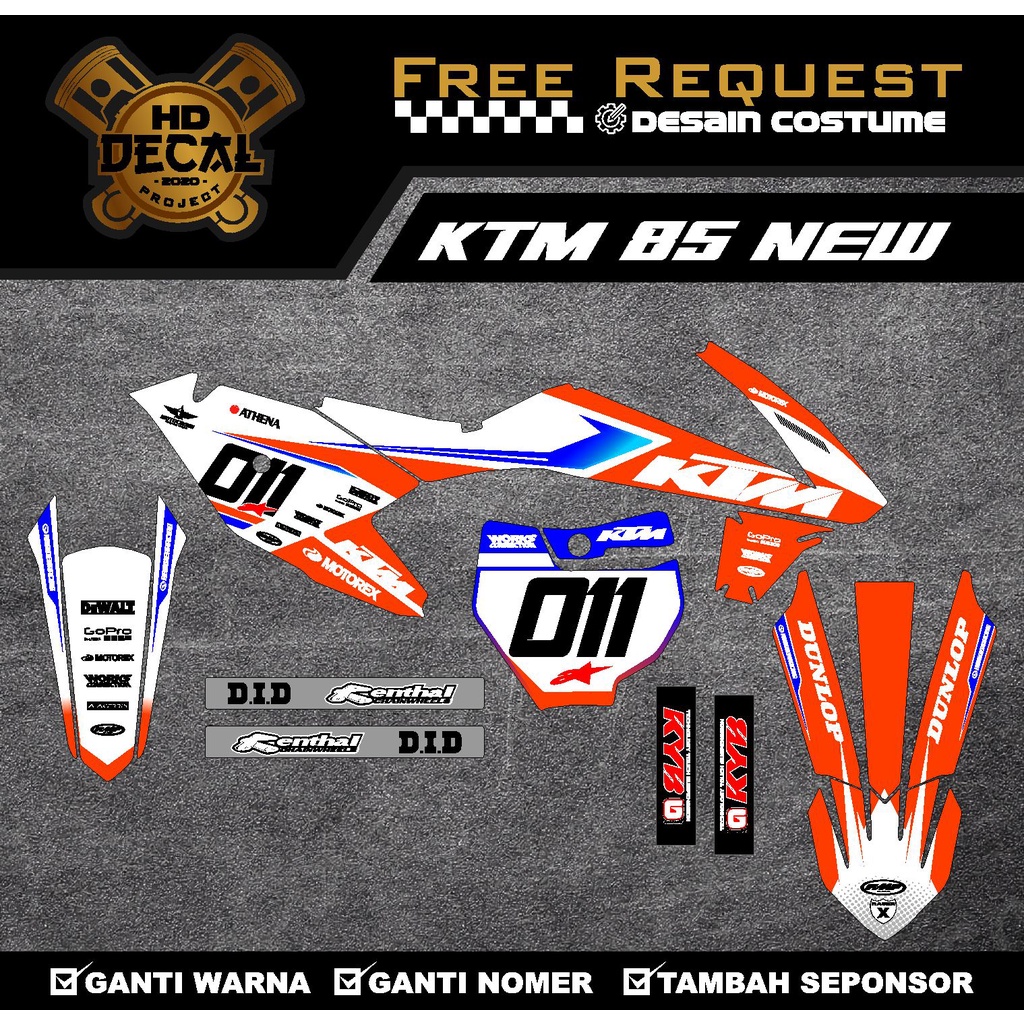 DECAL KTM 85 NEW DECAL KTM 85 2020 COSTUME DESIGN 02