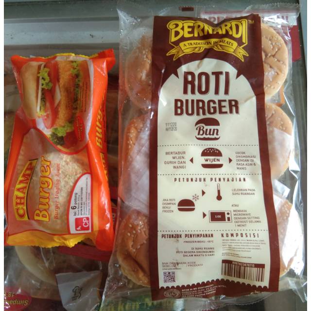 

Paket Hemat Roti Burger Vitalia Wijen/Polos 6s + Champ Burger 6s