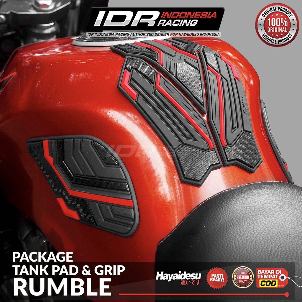 Hayaidesu Tank Grip &amp; Pad Universal Motorsport THE RUMBLE Paket Package