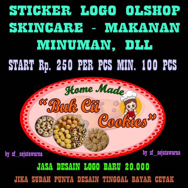 Jasa Desain Logo Kemasan Makanan / Minuman Olshop Murah dan Simpel