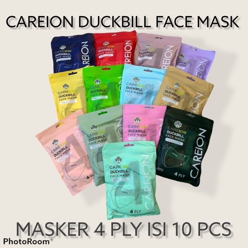 MASKER DUCKBILL GARIS CAREION 4PLY RAiNBOW NUDE BFE 95% ISI 10PCS