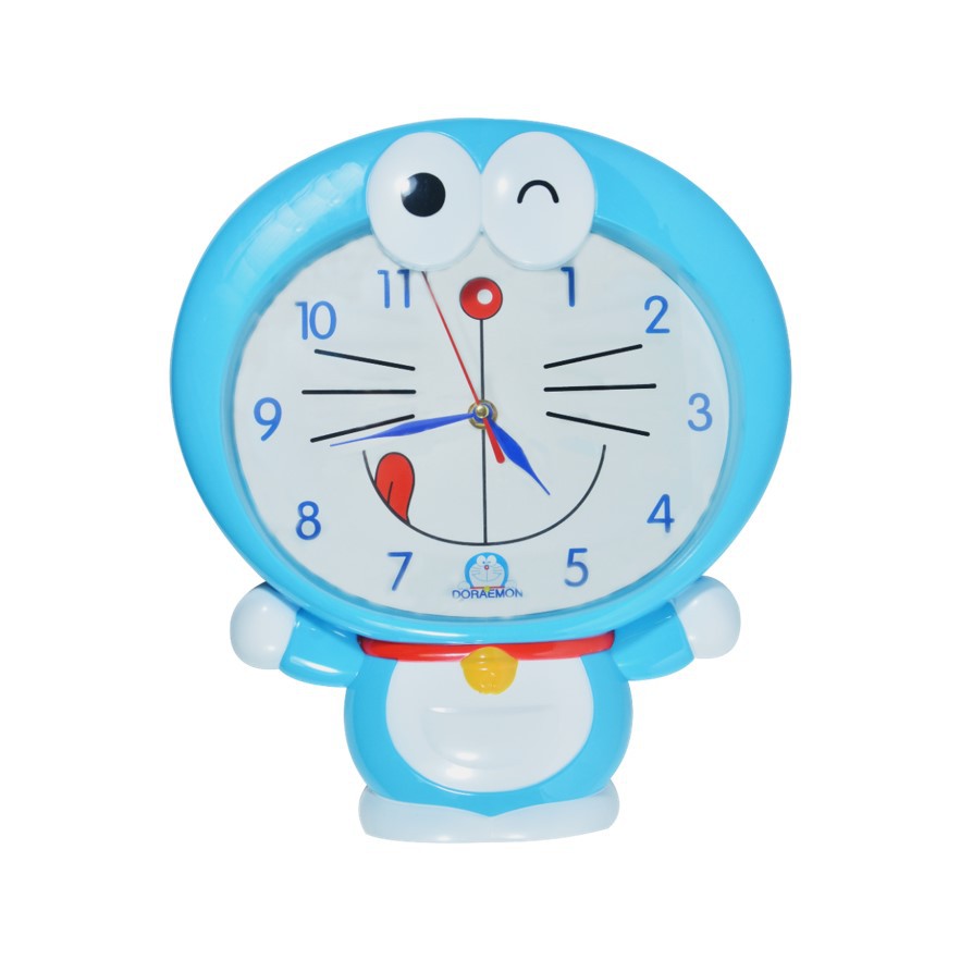 Jam Dinding Anak Doraemon Keropi Minion 37cm Sweep Movement Free Baterai