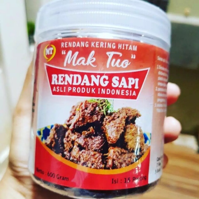 

Rendang Daging Sapi Bumbu Hitam Melimpah dan Kering - Rendang Mak Tuo