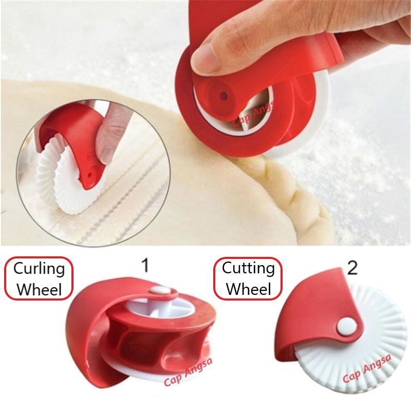 CETAKAN PASTEL CETAKAN PIE CURLING CUTTING WHEEL PASTRY ROLLER CUTTER COOKIES CUTTER PLASTIK POTONG