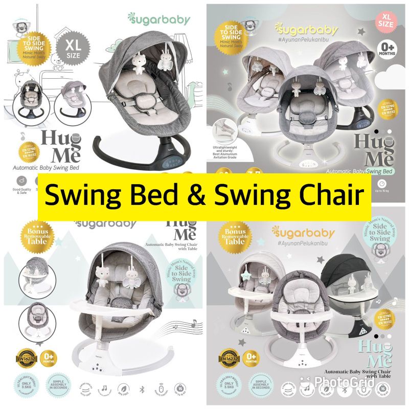 Sugarbaby HUG ME Automatic Baby Swing chair with table ayunan bayi swing sugarbaby