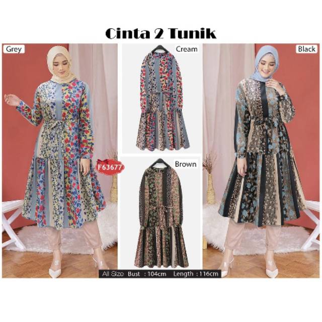 Extu Cinta 2 tunik matt peach Mango premium Fit to XL