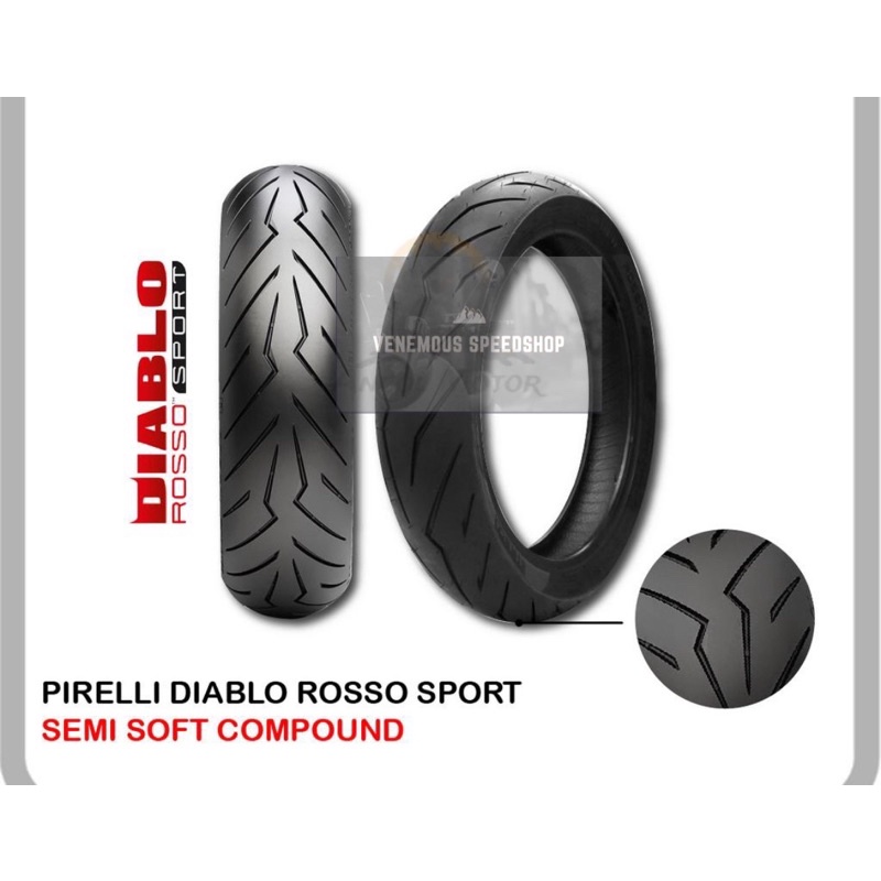 Ban Pirelli Diablo Rosso Sport 100/80-14 (Tubeless)