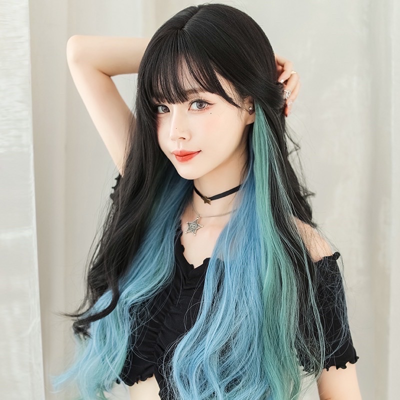 C0320 full wig korean layer wave peek a boo 70 cm