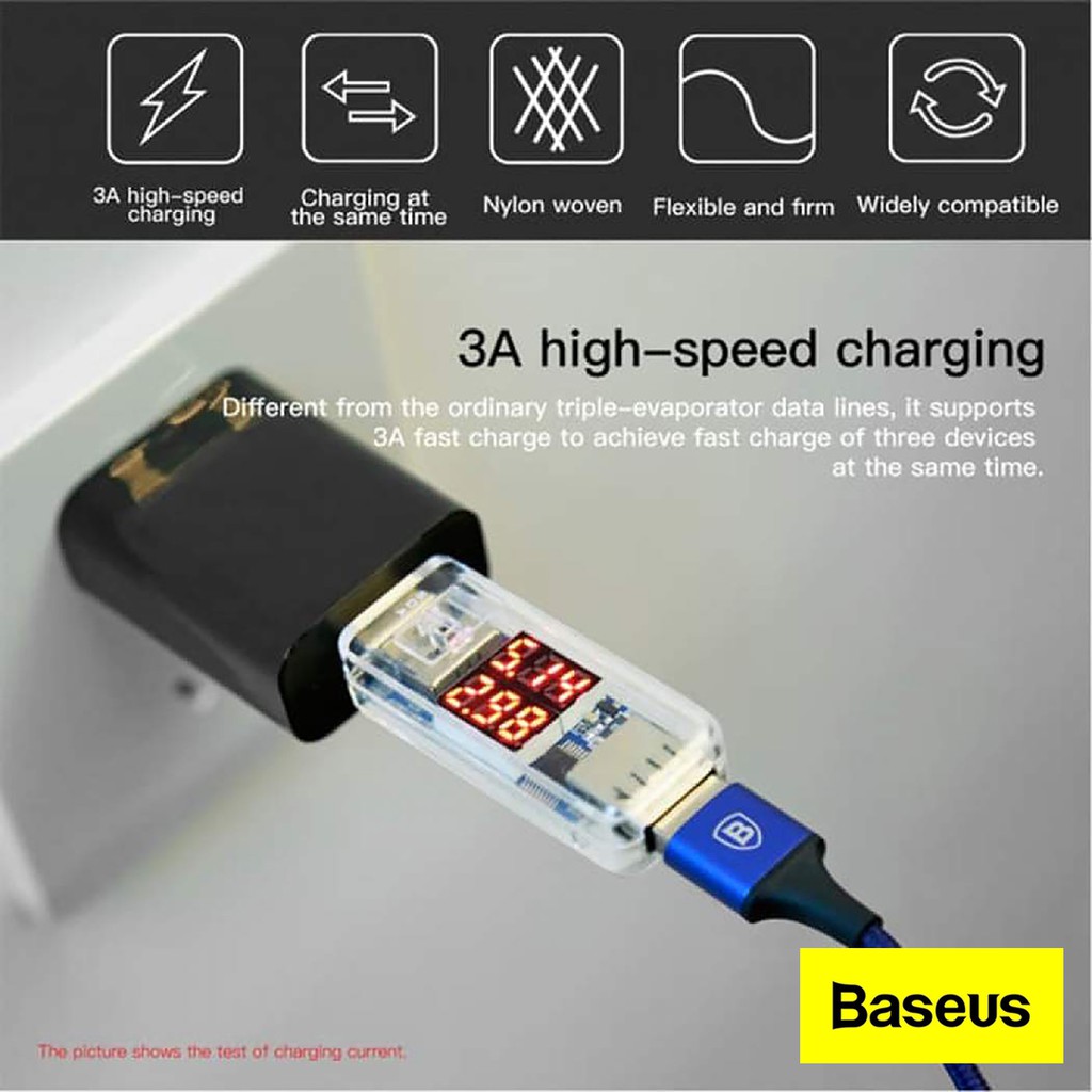 Baseus Rapid Series 3 in 1 Cable Micro Usb + Lightning + Type C 3A