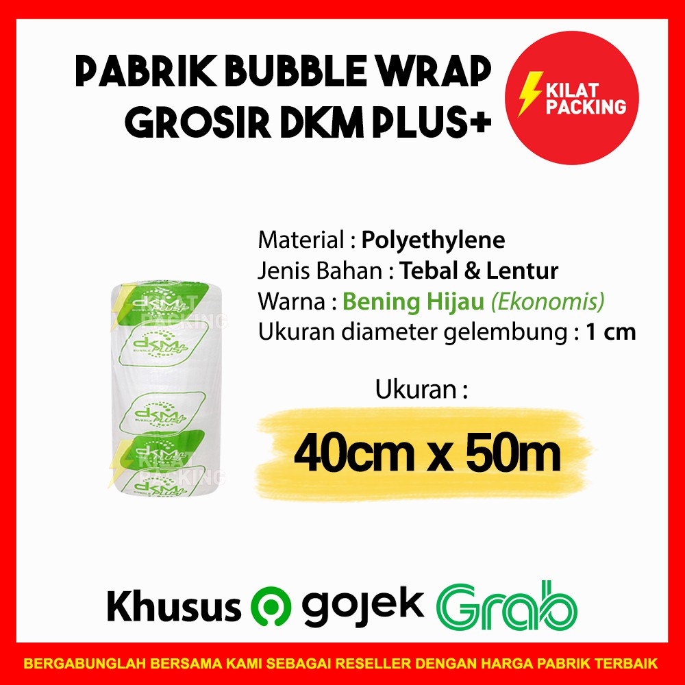 

tAe PLASTIK BUBBLE WRAP BENING HIJAU BAGUS / BUBBLE WRAP MURAH DKM+ 50 METER SATUAN