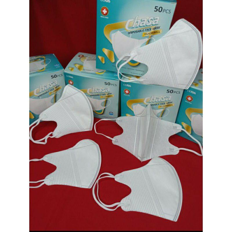 MASKER DUCKBILL CHASA WARNA PUTIH 1PCS
