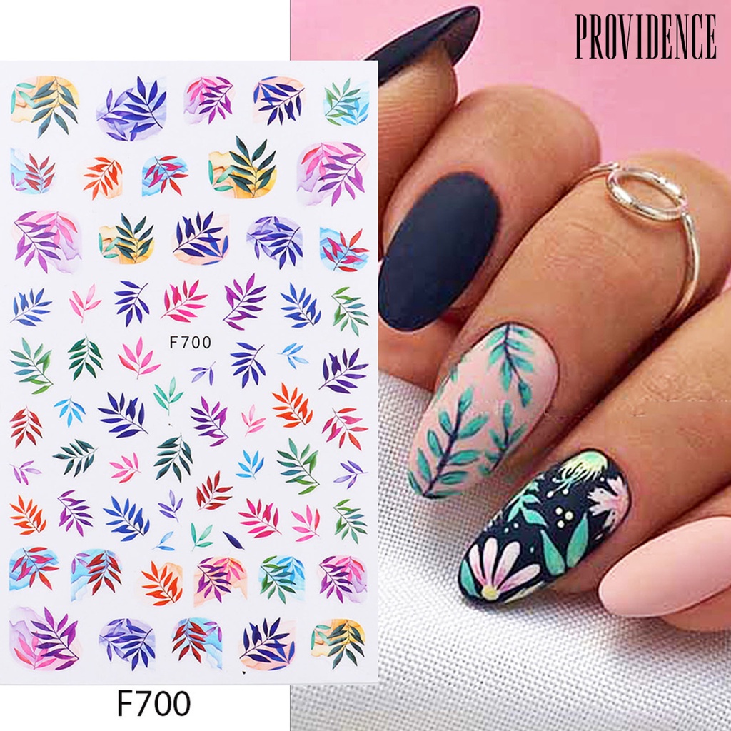 Providence Women Long Lasting Nail Art Decoration 3D Adhesive Willow Leaf Bee Floral Nail Sticker for Party