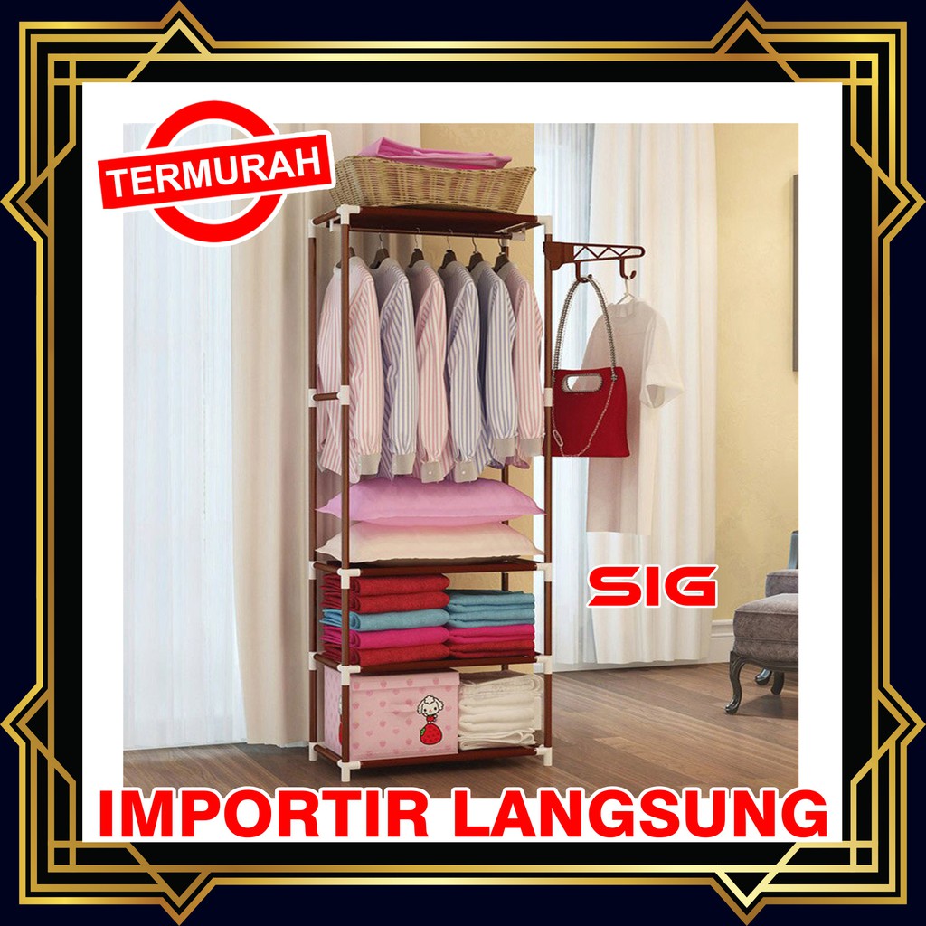 RAK GANTUNGAN BAJU  PERSEGI PANJANG  SERBAGUNA STAND HANGER  