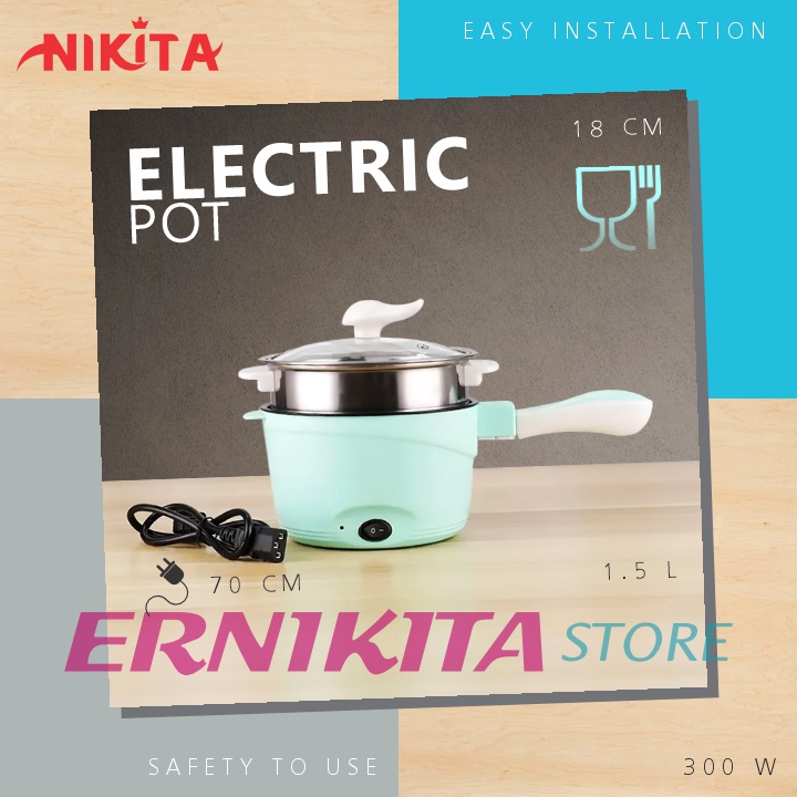 NIKITA Panci Steamer Listrik Serbaguna Anti Lengket - Masak, Kukus.