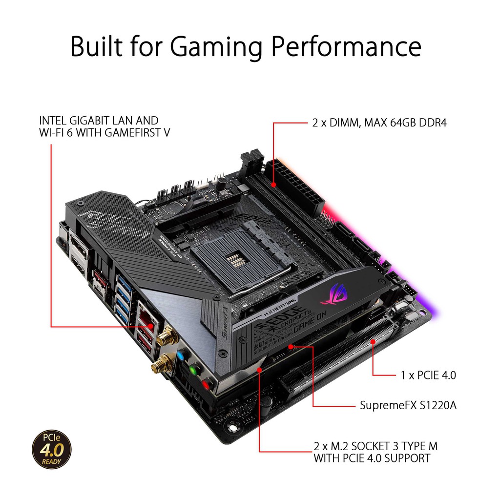 ASUS ROG STRIX X570-I GAMING AM4 mini-ITX MOTHERBOARD MAINBOARD AMD