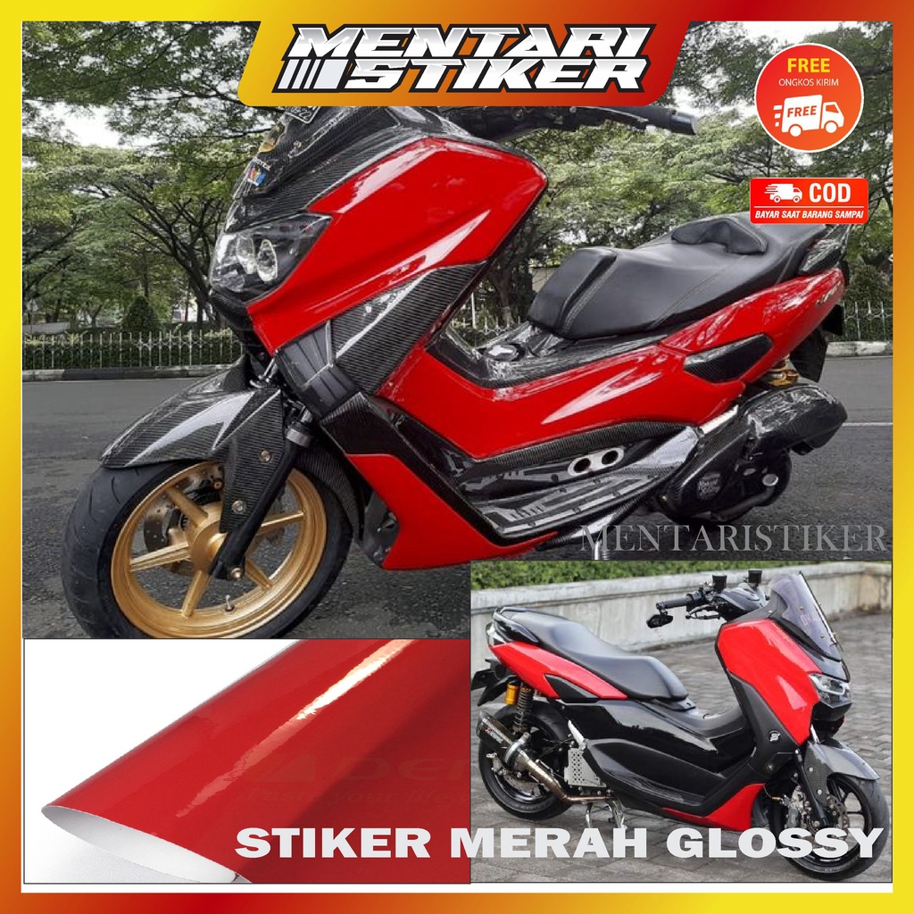 STIKER SKOTLET MOTOR STIKER VINYL MERAH GLOSY STIKER MOTOR MERAH STIKER MERAH SKOTLET MERAH