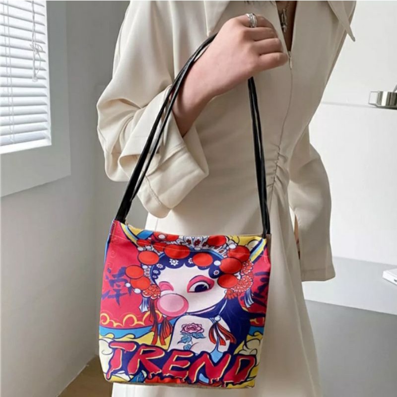 dem_sare / DS1165 TRENDBY TAS WANITA TOTE BAG MOTIF PRINT TERBARU TOTEBAG WANITA