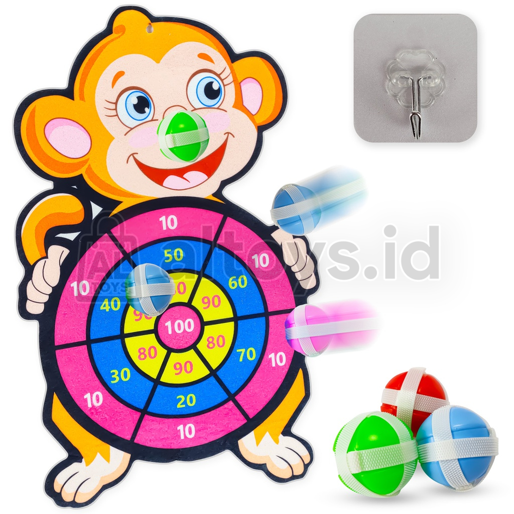 Mainan Lempar Dart Bola Tempel Karakter Cartoon Papan Panah Dart Board Mainan Lucu SS134