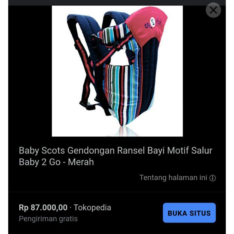 preloved baby scots gendongan ransel bayi
