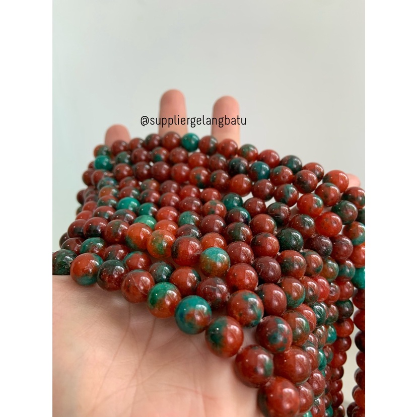 manau mangga 10mm garnet ORANGE hijau aksesoris bracelet necklackle bahan kalung gelang kerajinan tangan craft manik