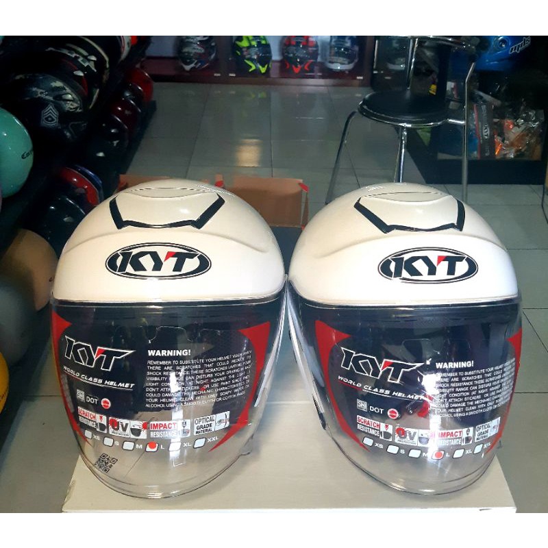 KYT Kyoto R Solid White / Kyoto R Putih Original kyt-5