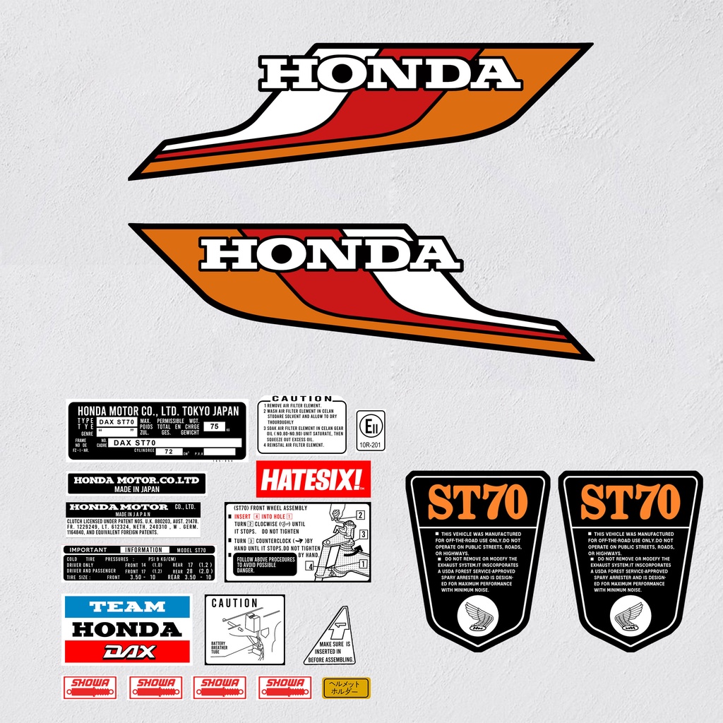 Sticker Stiker Decal  Honda ST70 Blue Hatesix