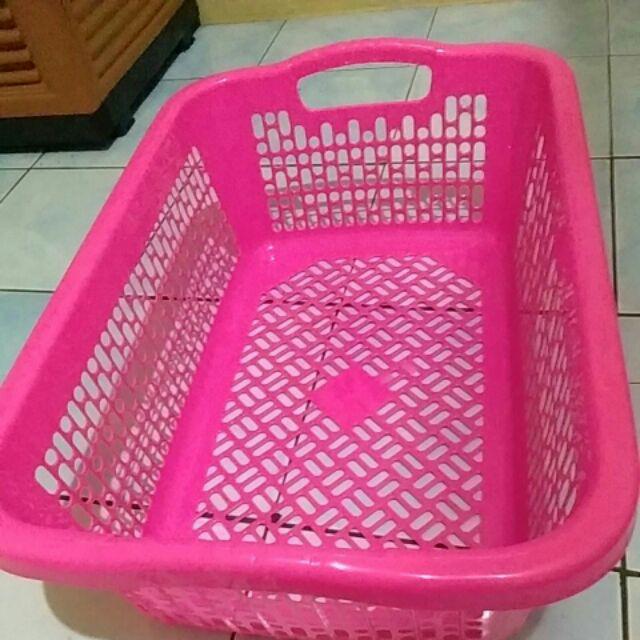 Keranjang Baju Plastik Segi Ukuran Large  Tempat Pakaian Laundry Kotor Bersih By Gojek/grab