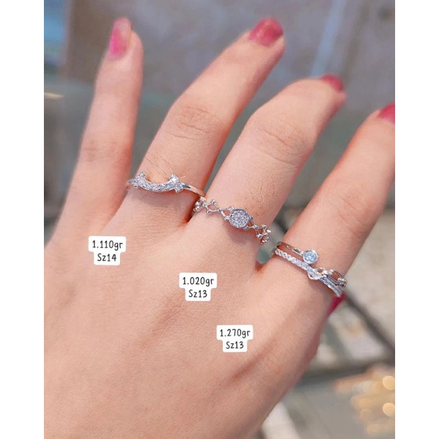 Cincin Emas Putih Asli Model Terbaru Kadar 375%/8Karat