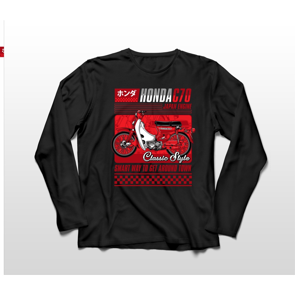 KAOS LENGAN PANJANG HONDA C70 CLASSIC STYLE 2 BIG SIZE JUMBO