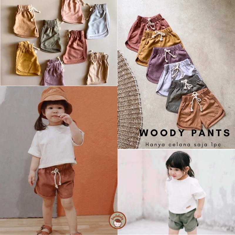 LITTLE MEBIE Woody Pants Unisex / Celana Pendek Anak