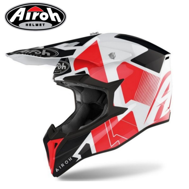 HELM AIROH WRAAP RAZE RED GLOSS HELM CROSS AIROH ORIGINAL