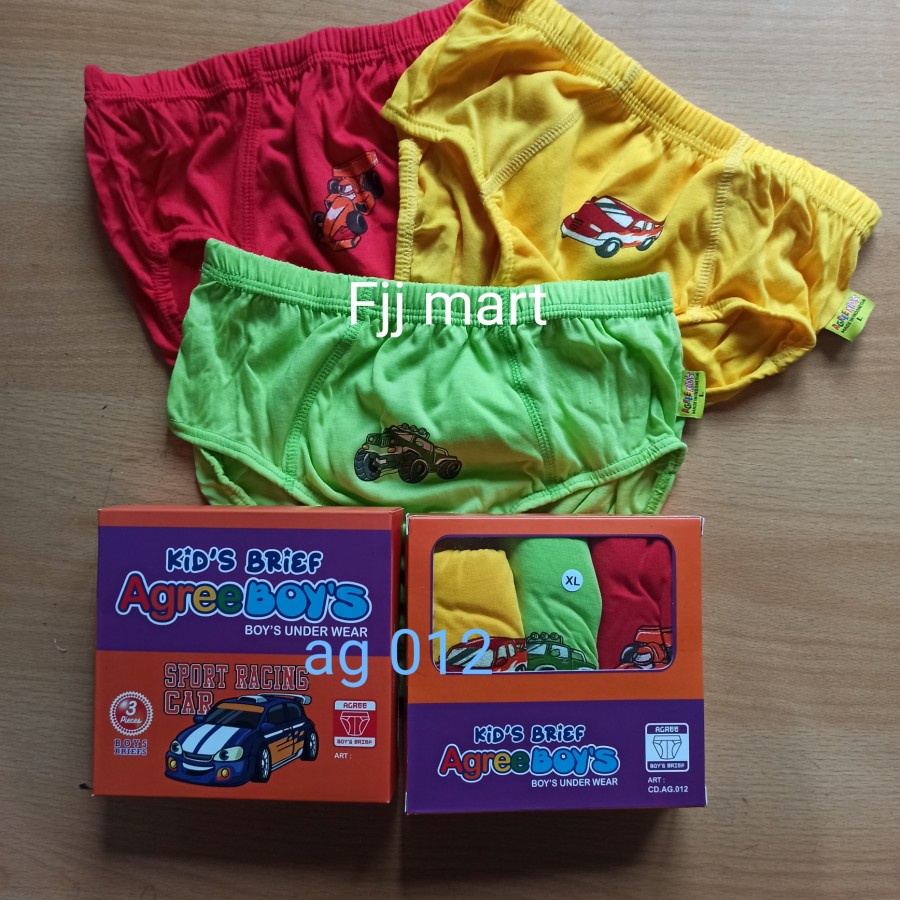 [3 pcs] cd celana dalam segitiga anak cowok agree dus AG AK motif