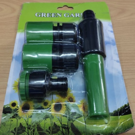 SEMPROTAN AIR GREEN GARDEN 1/2 + SAMBUNGAN SELANG/Semprotan Air/Hose Nozzle/Spray Nozzle Green