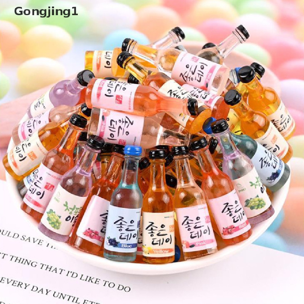 Gongjing1 10Pcs Miniatur Botol Minuman Untuk Dekorasi Rumah Boneka DIY