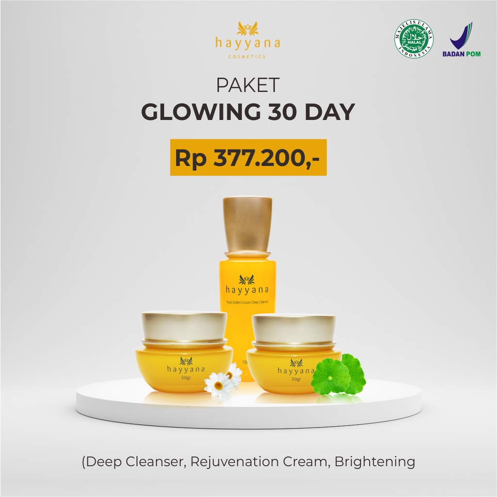 Hayyana Paket Skincare GLOWING 30 Hari - Cerah Atasi Flek Hitam dan Keriput
