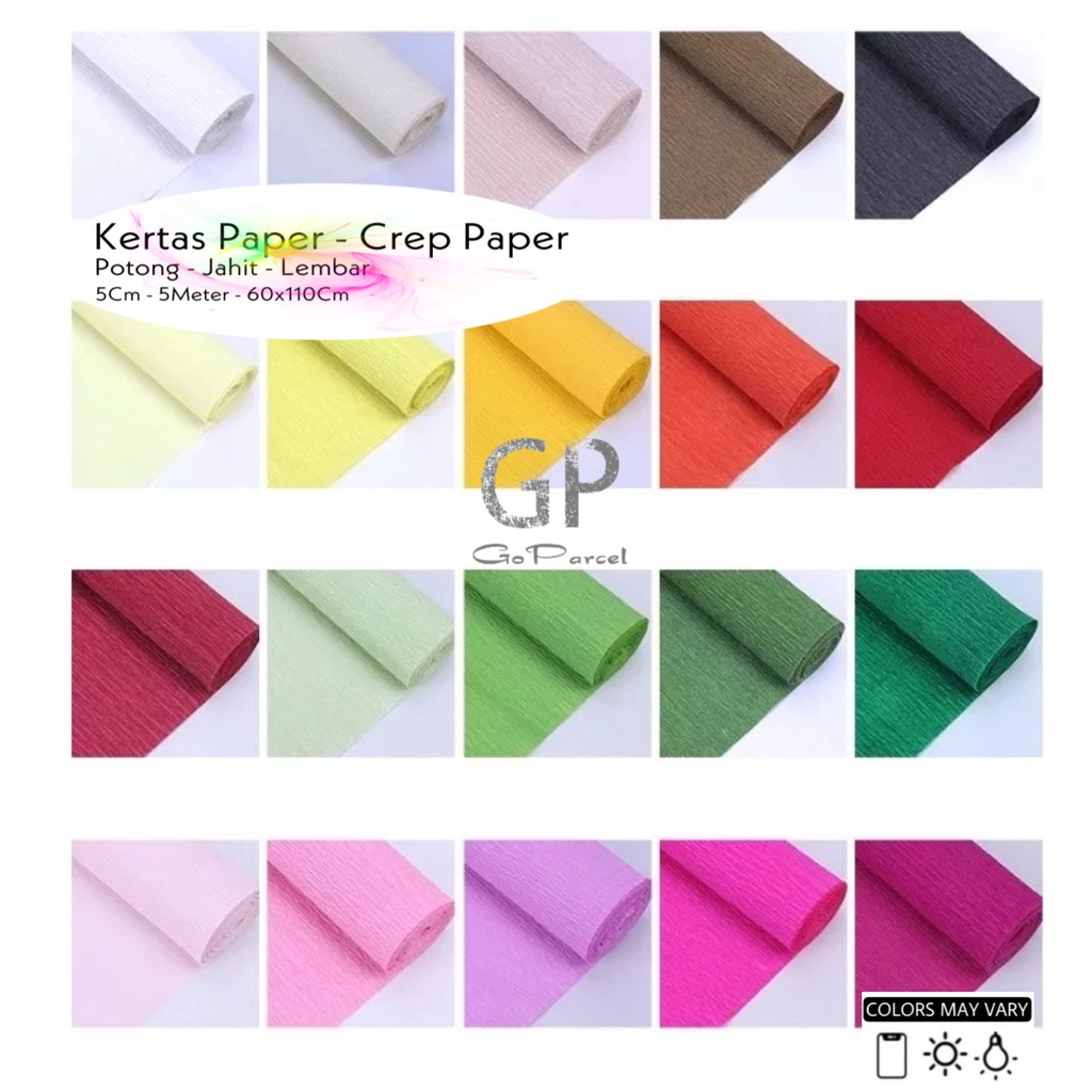 ( Ecer ) KERTAS CREPES - KERTAS KREP POTONG / TISSUE CREPP / TISU CREPE PAPER