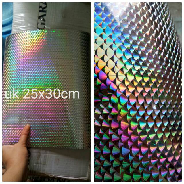 

Terlaris Stiker hologram import motif sisik ikan uk 25x30,5cm.STIKER HOLOGRAM 3D. isi 5lembar