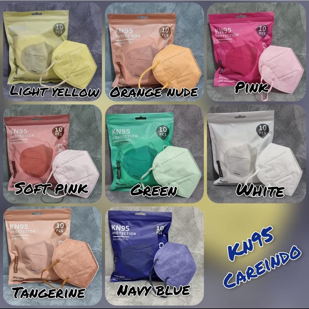 6PLY KN95 CAREINDO EMBOS - MASKER KN95 CAREINDO 6PLY WARNA EMBOS - ORIGINAL