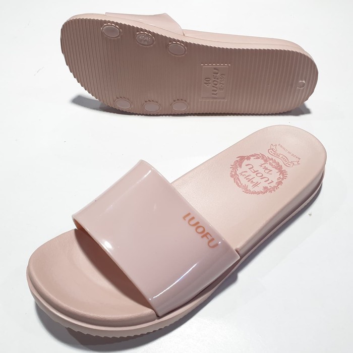 LUOFU ORIGINAL jelly sandal karet empuk murah wanita sendal cewek import E7159BW