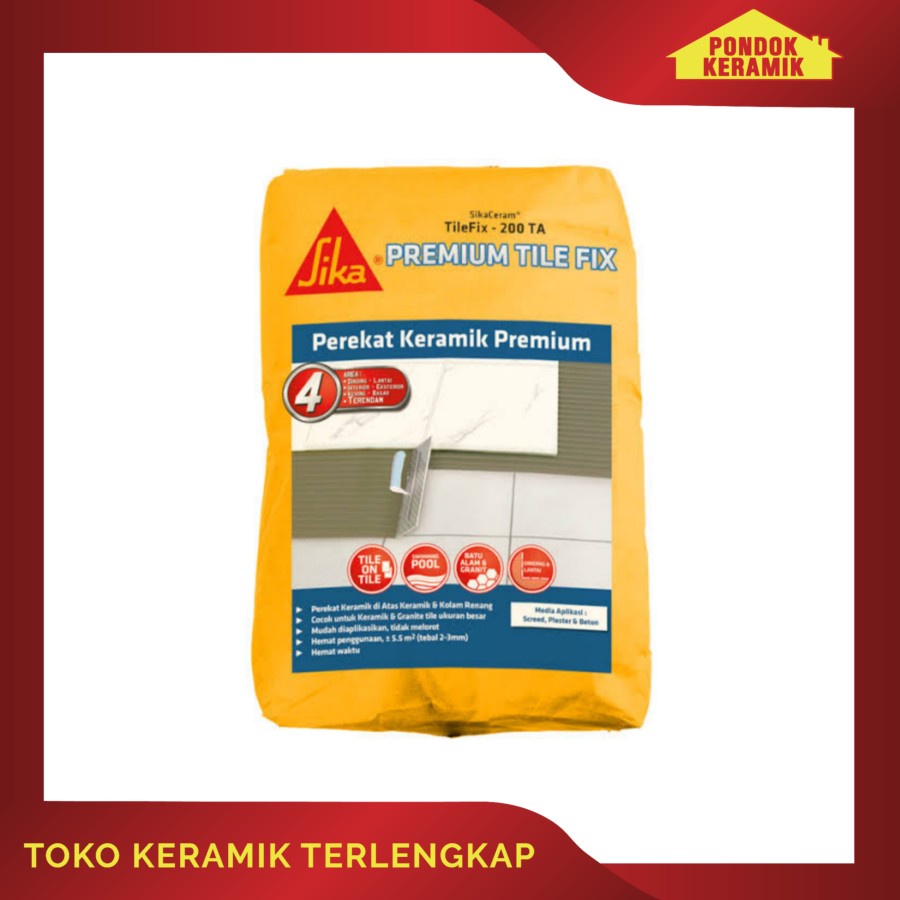 SEMEN PEREKAT KERAMIK PREMIUM SIKA 200TA -PEREKAT KERAMIK ATAS KERAMIK 25KG