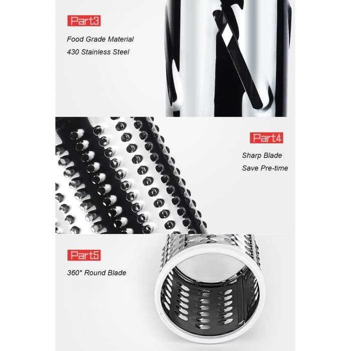 PARUTAN PEMOTONG BUAH SAYUR PUTAR DAN PENGGILING BUMBU 3 PISAU