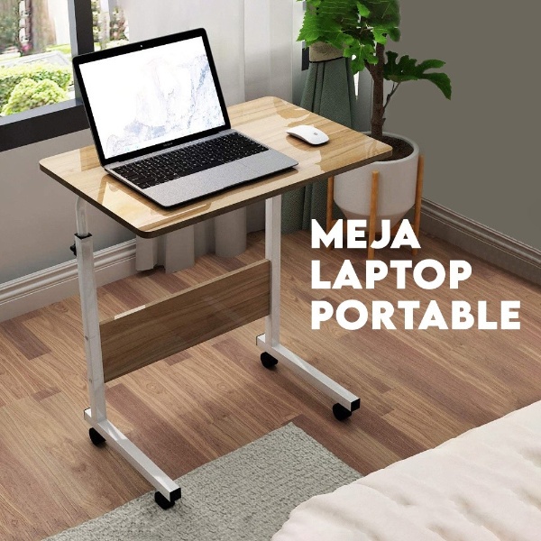 MEJA LAPTOP MEJA PORTABLE MEJA KERJA MEJA BELAJAR RODA MEJA BELAJAR SELAMA PPKM/WFH