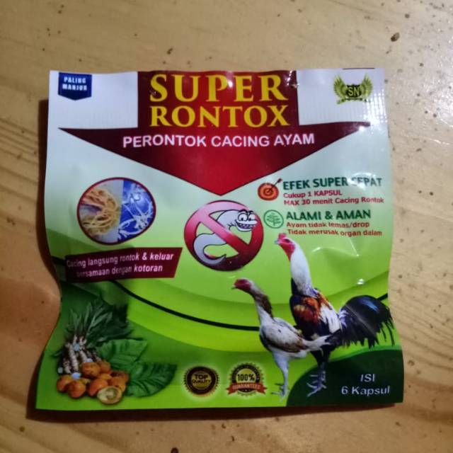 2bks Super rontok obat cacing herbal ayam burung merpati dara