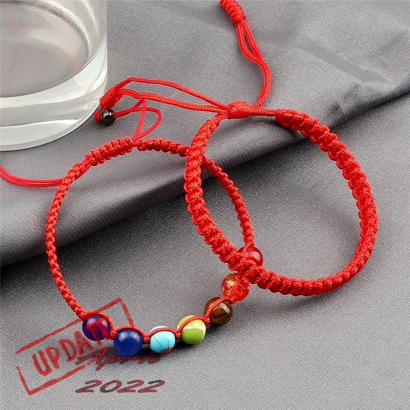 Gelang Double Anyam Fengshui dan 7 Chakra Stones